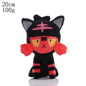 Black and Red Cat Plush Toy